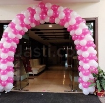party artists Pink White Balloon Welcome Arch